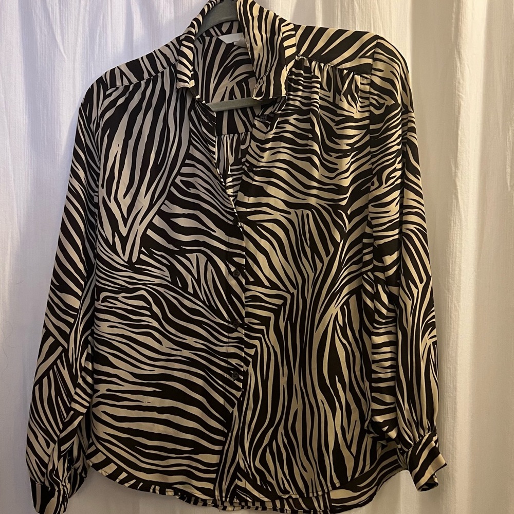 H&M zebra print blouse